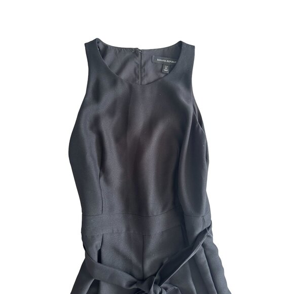 BANANA REPUBLIC Black Crop Wide Leg Jumpsuit Size 0P - Picture 2 of 7